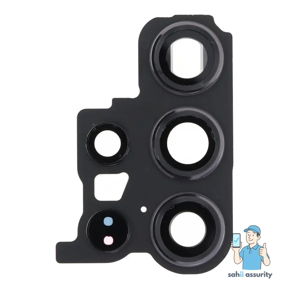 Camera Lens Glass with Frame for Samsung Galaxy S23 Ultra Black thumbnail